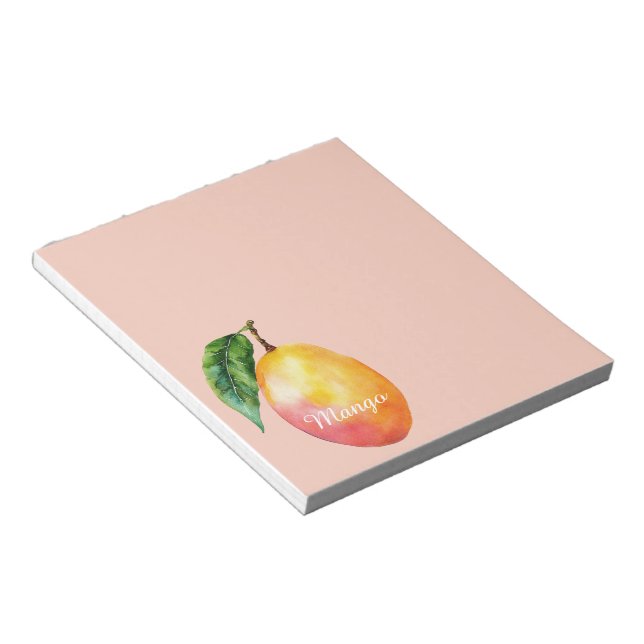 Pink Yellow Mango Fruit Notepad (Angled)