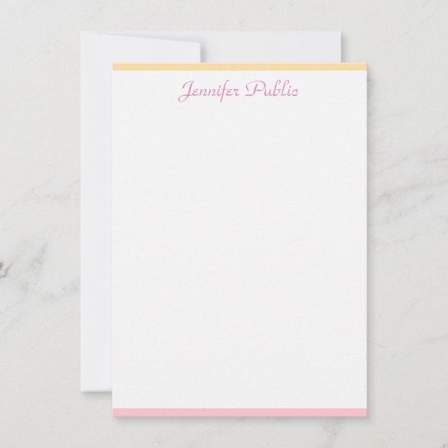 Pink Yellow Modern manuscrit Nom Modèle (Devant)