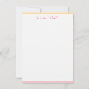 Pink Yellow Modern manuscrit Nom Modèle