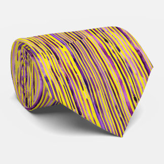 Pink Yellow Neon Abstract Violet Purple Artsy Gift Tie