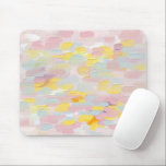 Pink yellow oil brush stroke. Modern abstract cute Mouse Pad<br><div class="desc">Pink yellow blue oil brush stroke mouse pad.</div>