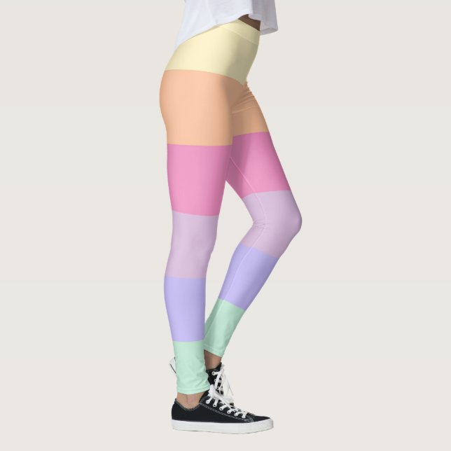 Pink Yellow Orange Blue Green Purple Womens  Leggings (Right)