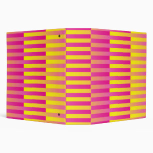 Pink Yellow Orange Striped Pattern Binder