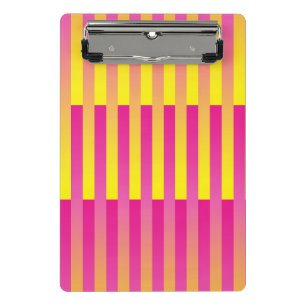 Pink Yellow Orange Striped Pattern Mini Clipboard