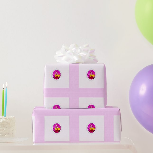 Pink Yellow Orchid Mother's Day Wrapping Paper (Party Gifts)