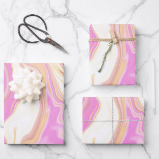 Pink & Yellow Pattern Wrapping Paper Flat Sheet