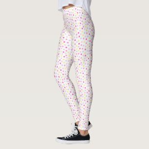 Pink Yellow Polka Dot Leggings - Dazzle in Style