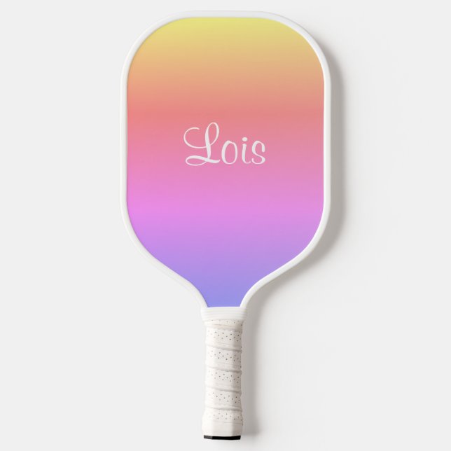 Pink Yellow Purple Colourful Pickleball Paddle (Back)