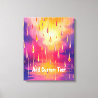 Pink Yellow Rain Drops Nature Watercolor