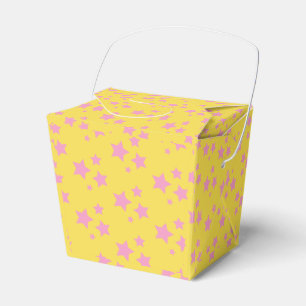 Pink Yellow Stars Modern design Favor Box