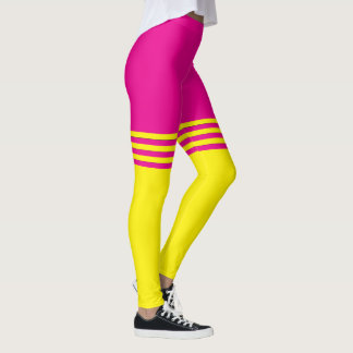 Pink/Yellow Stripe Leggings by Francoise