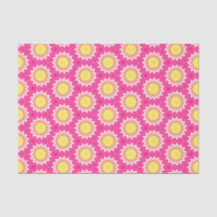 Pink Yellow Sunflower Pattern  Tissue Paper