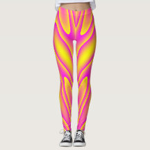 Pink-Yellow Swirl Leggings