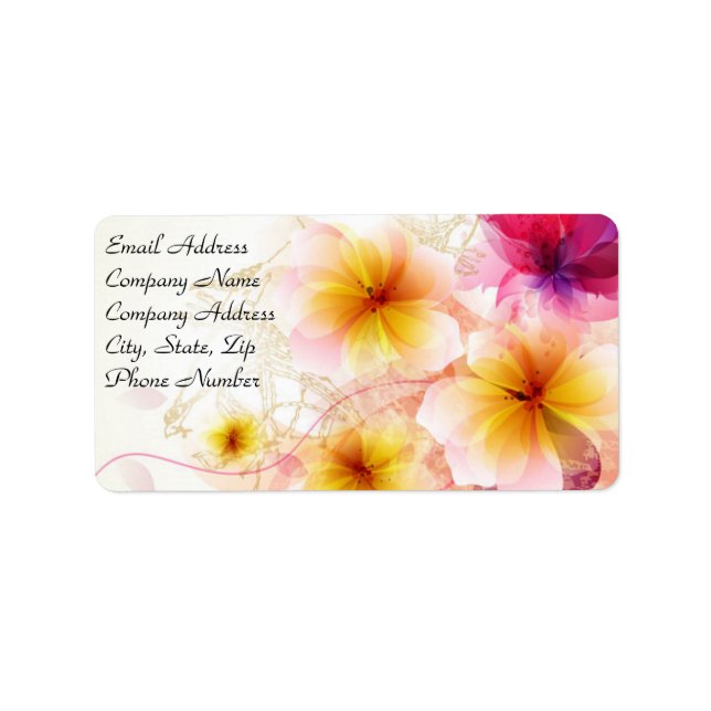 Pink & Yellow Tropical Plumeria Address Labels (Front)