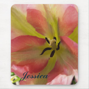 Pink & Yellow Tulip Mouse Pad