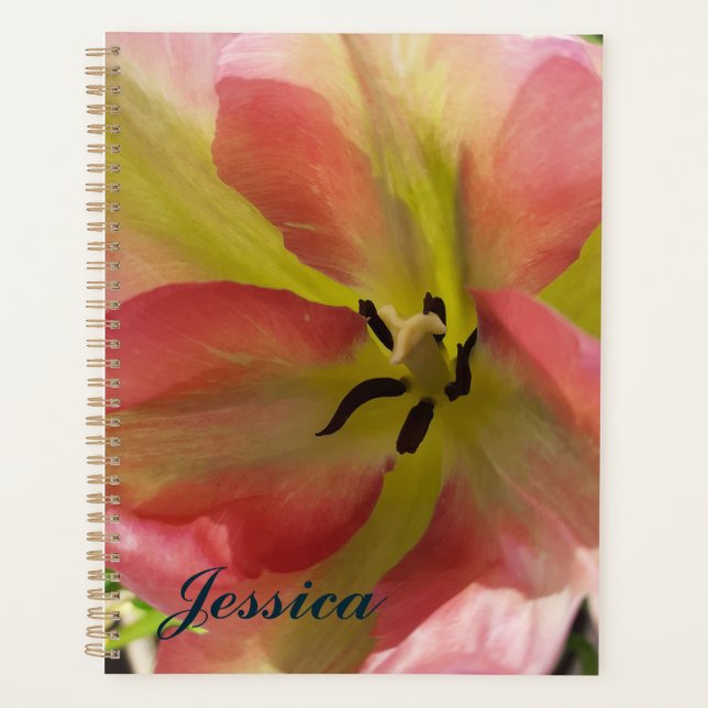 Pink & Yellow Tulip  Planner (Front)