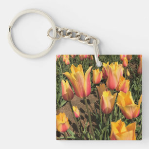 Pink & Yellow Tulips Keychain