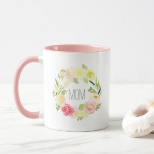 Pink & Yellow Watercolor Floral   Mother's Day Mug