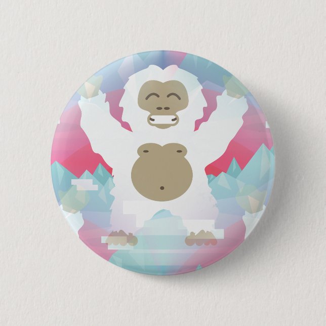 pink yeti 2 inch round button (Front)