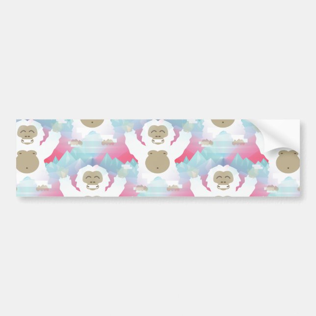 pink yeti bumper sticker (Front)