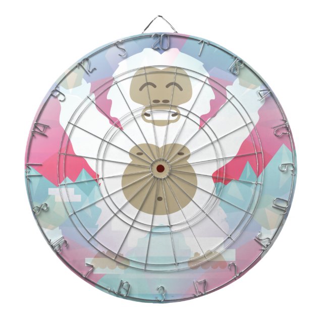 pink yeti dartboard (Front)
