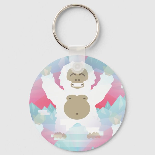 pink yeti keychain (Front)