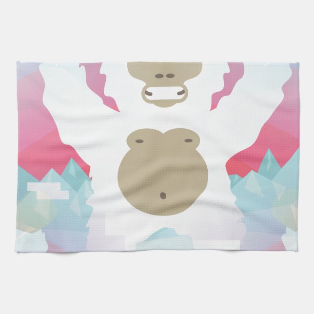 pink yeti kitchen towel (Horizontal)