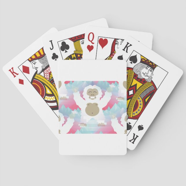 pink yeti playing cards (Back)