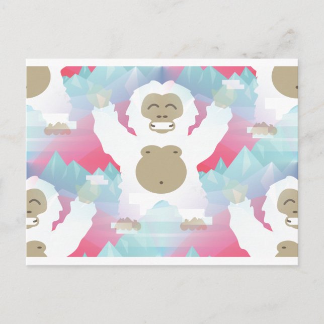 pink yeti postcard (Front)