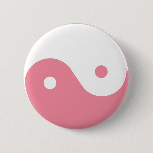 Pink Yin-Yang Symbol 2 Inch Round Button
