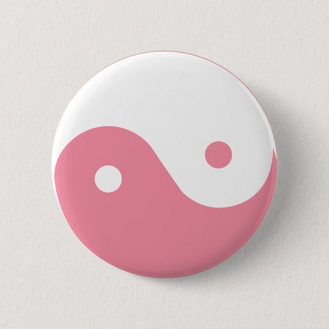Pink Yin-Yang Symbol 2 Inch Round Button (Front)