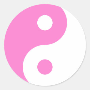 Pink Yin Yang Symbol Classic Round Sticker