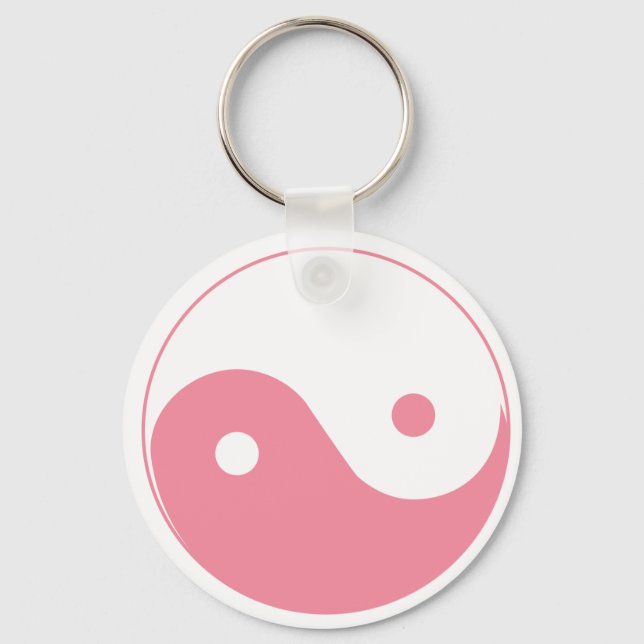 Pink Yin-Yang Symbol Keychain (Front)