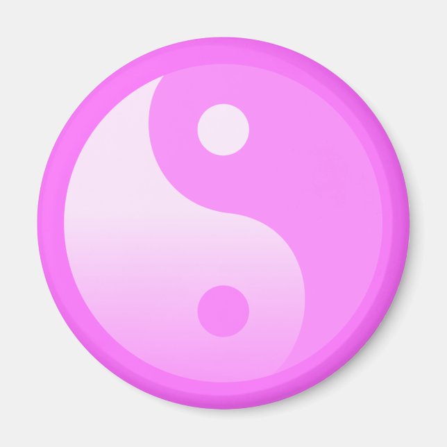 Pink Yin-Yang Symbol Magnet (Front)