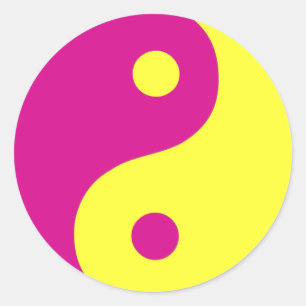 Pink Yin Yang Taoist Symbol Classic Round Sticker