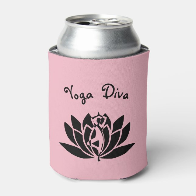 Pink Yoga Diva design Can Cooler (Can Front)