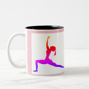 Pink Yoga Two-Tone Coffee Mug