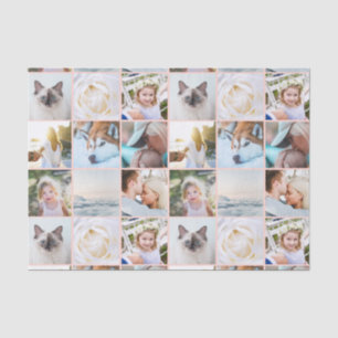Pink Your Photo Custom Grid Collage Tissue Paper