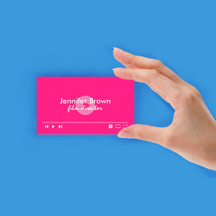 Pink Youtuber Video Editor Movie Makers Vlogger Business Card