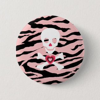 Pink zebra 2 inch round button