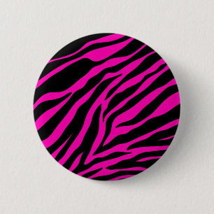 pink zebra 2 inch round button