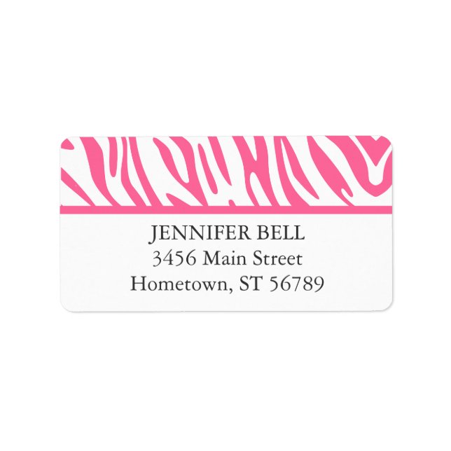 Pink Zebra Address Label (Front)