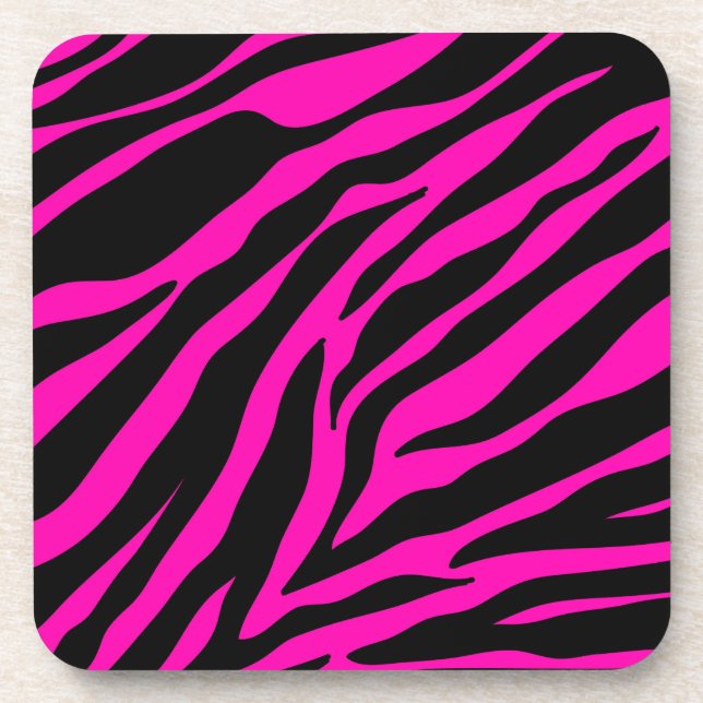 pink zebra coaster (Front)