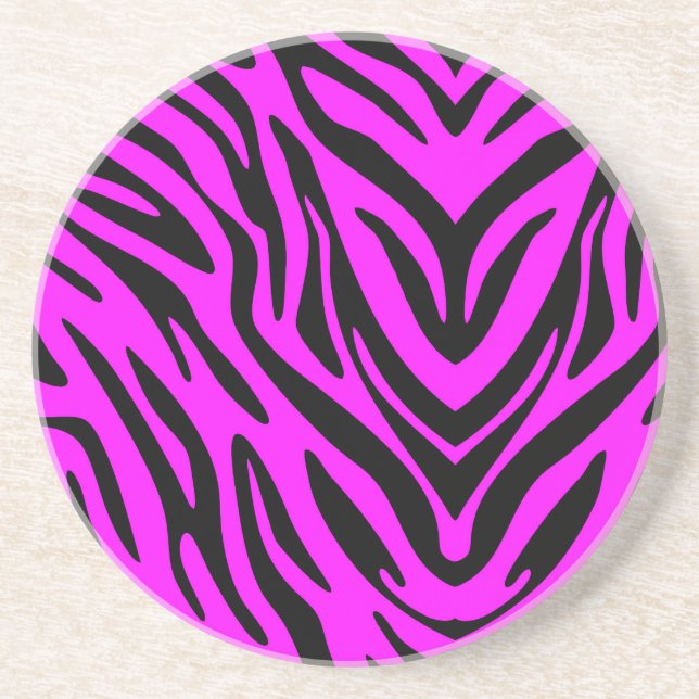 Pink Zebra Coaster (Front)