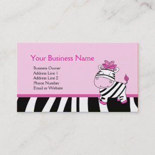 Pink Zebra Customizable Business Card Template