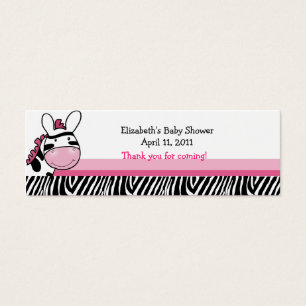 Pink Zebra Diva Stripe Shower / Birthday Favour Ta