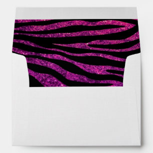 Pink Zebra, Glitter Zebra, Zebra Print, Stripes Envelope