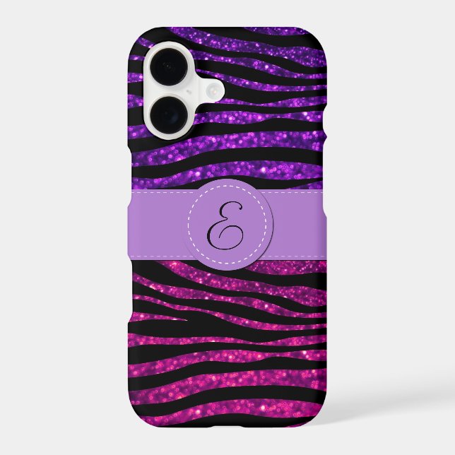 Pink Zebra, Green Zebra, Glitter Zebra, Monogram (Back)