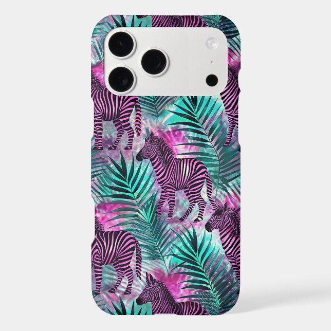 Pink Zebra Jungle Tropical Pattern (Back)