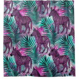 Pink Zebra Jungle Tropical Pattern